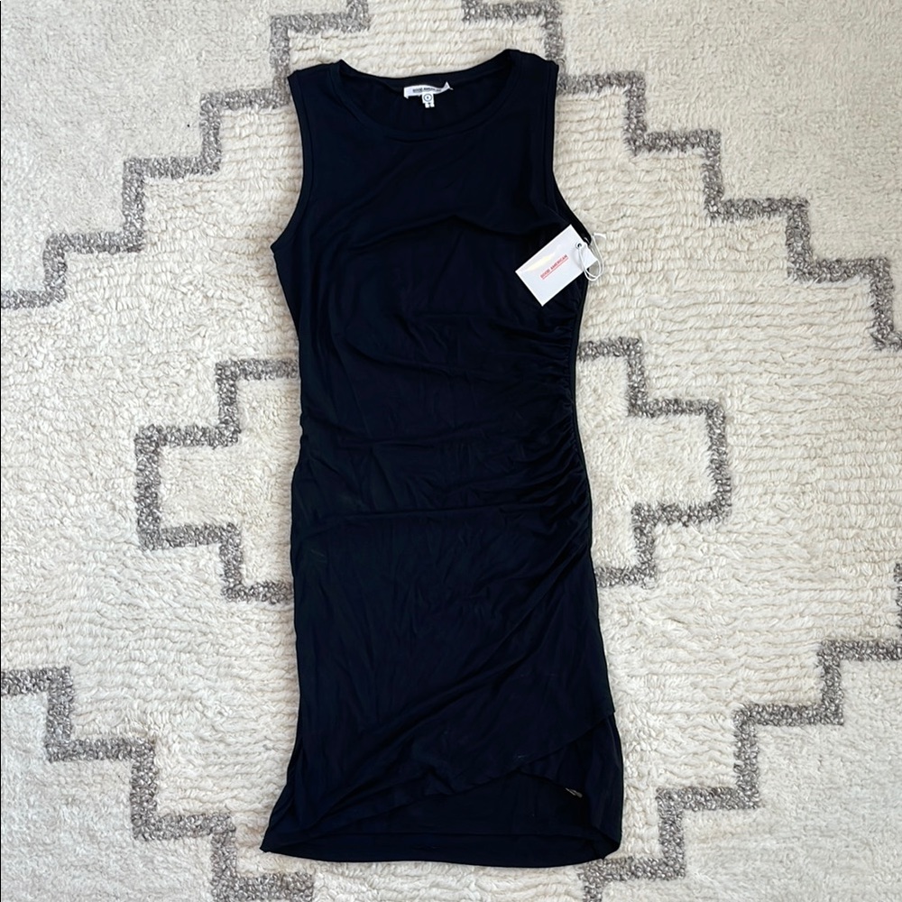 Good American cross front Black Sleeveless Little Black Dress NWT